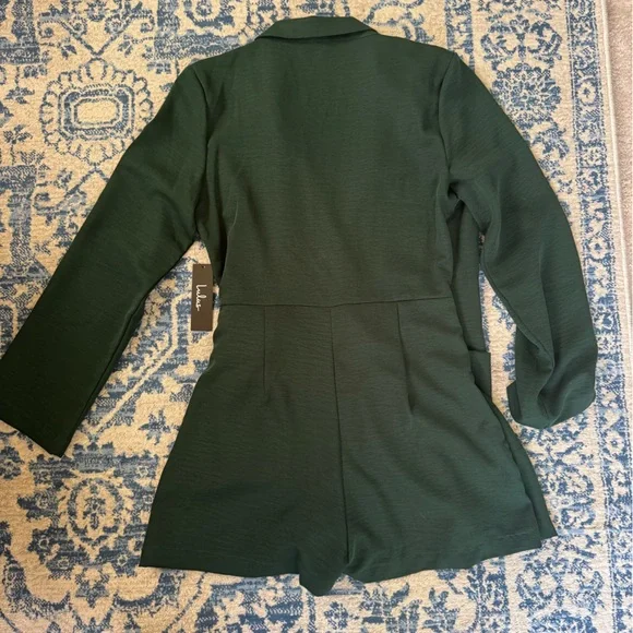 Lulus Hollywood Nights Forest Green Blazer Romper – Size M - NWT - Picture 8 of 8